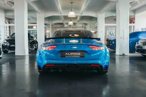 alpine a110 heck Alpine A110 R 70 in Alpine Blau von hinten