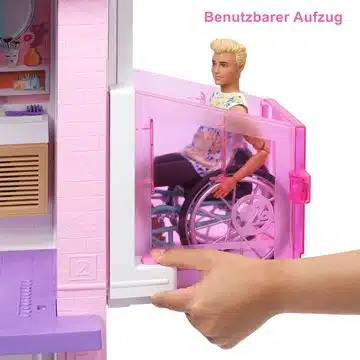 Funktionierender Aufzug im Barbie Dreamhouse mit Rollstuhl-Figur