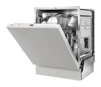 comfee cdwpb1215 schraeg Comfee CDWPB1215PB-EU Geschirrspüler mit geöffneter Tür von schräg vorn