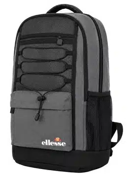 ellesse cuoio rucksack front ellesse Cuoio Bungee Storage Rucksack in Grau mit Bungee-System vorn