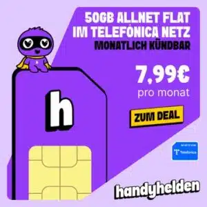 [Monatlich kündbar] 🚀 50GB o2 5G NUR 7,99€ mtl. | 0€ Anschlusspreis