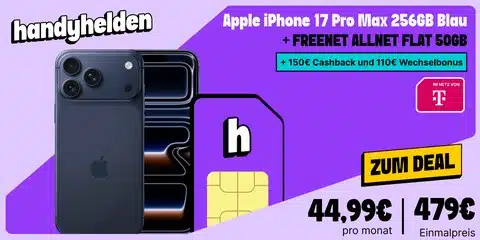 Apple iPhone 17 Pro Max 256GB mit freenet Allnet Flat 50GB