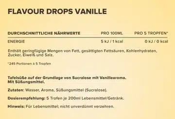 ironmaxx flavour drops vanille naehrwerte Nährwerte und Zutaten der IronMaxx Flavour Drops Vanille