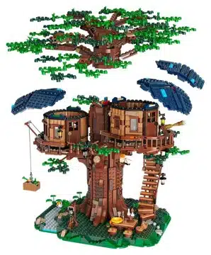 lego ideas baumhaus 21318 3 LEGO Ideas Baumhaus 21318 mit abgenommener Baumkrone und Dächern