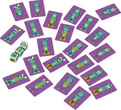 monsterjaeger karten wuerfel Monsterkarten und Symbolwürfel aus dem Monsterjäger Reisespiel