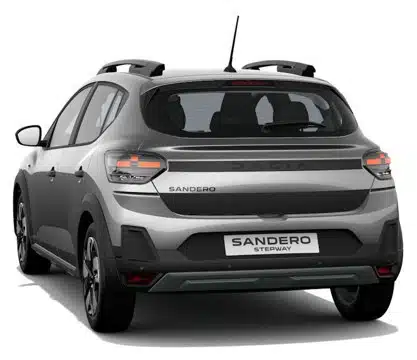 Heckansicht des Dacia Sandero Stepway mit Dachreling