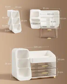 songmics organizer masse Maße des SONGMICS Kosmetik Organizers