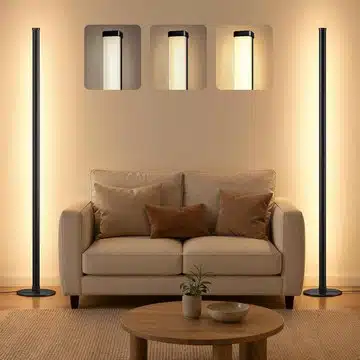 VASAGLE LED Stehlampe im Warmweiß-Modus im Wohnzimmer