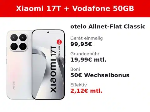 xiaomi 17t otelo banner Xiaomi 17T mit otelo Allnet Flat Classic