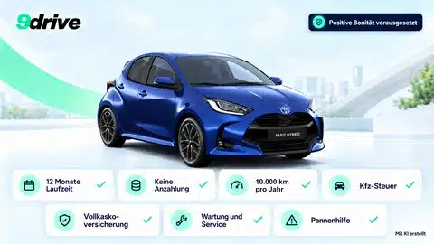 yaris abo blau Toyota Yaris Hybrid in Blau mit den Abo-Inklusivleistungen