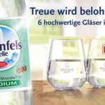 Rheinfels Quelle Treueaktion / 10 Kästen oder Multipacks kaufen = 6er-Set Harmony Gläser Gratis erhalten