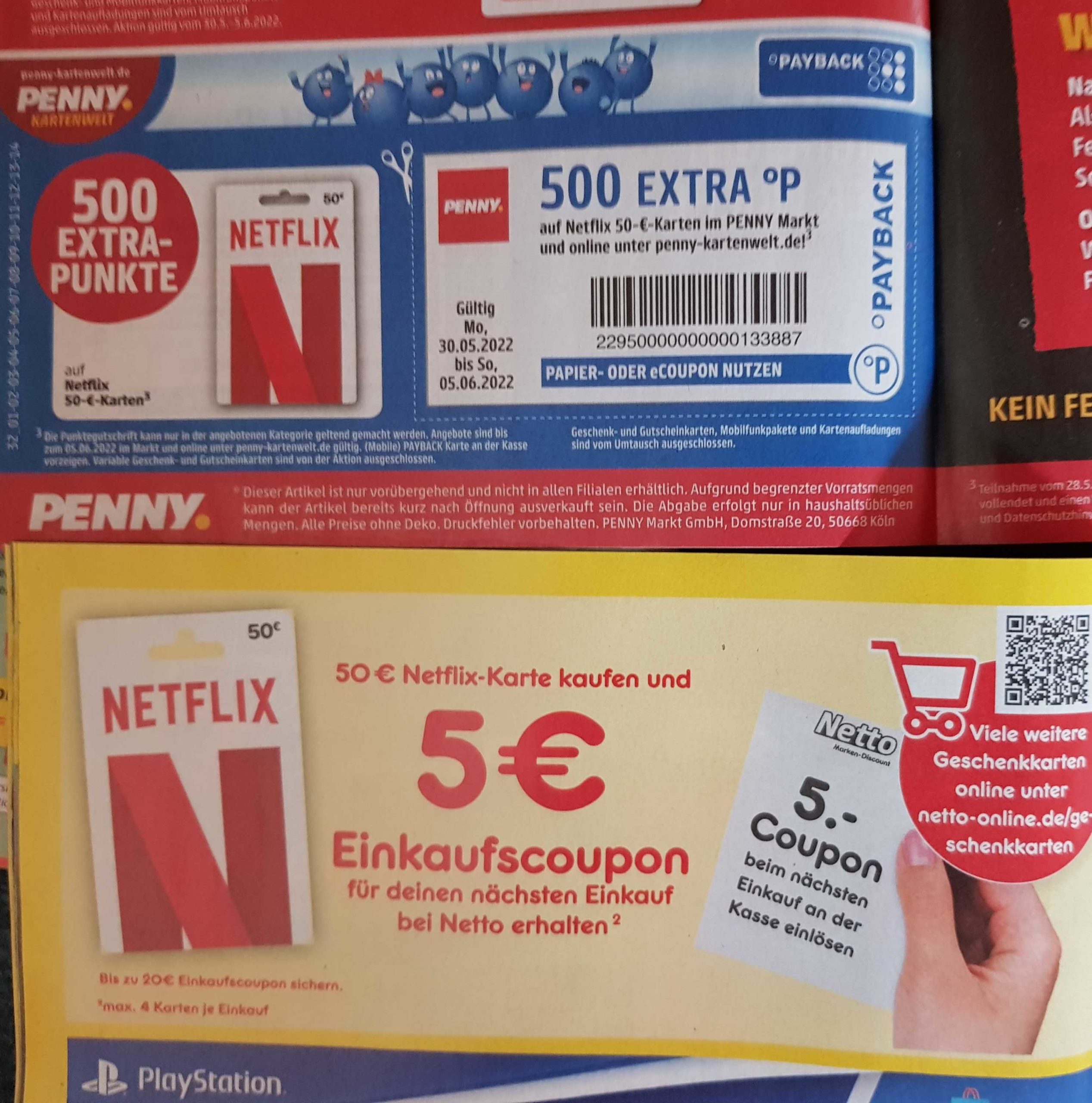 10% Rabatt auf Netflix 50€ Guthabenkarten bei Netto und Penny - MyTopDeals
