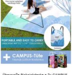 Coole große Picknickdecke zum Schnapper-Preis von 25 € + 2 Campus Tüten