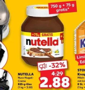 Kaufland Nutella 825gr.-Glas vom 22.-28.09.2022