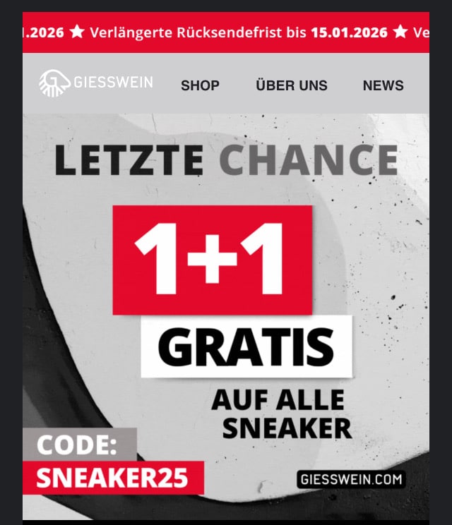 1+1 Aktion Giesswein Sneaker fr die Hlfte - MyTopDeals