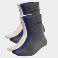 6PaarAdidasLineargepolsterteCrewSocken beigedunkelblaugrau