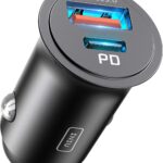 INIU Zigarettenanzünder, 12V USB C Adapter 60W Auto PD & QC 3.0 Kfz Ladegerät