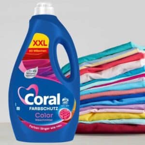 CoralFarbschutzColorWaschmittelFluessigwaschmittelfuerFarbenlaengerwieneuXXL60WL