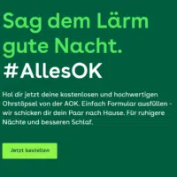Gratis Ohrstoepsel bei der AOK