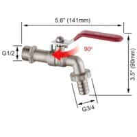 IbergrifGartenWasserhahn12zollmitGartenschlauchAdapter KugelhahnFrostsicher 10HighTemperatureResistance1202025 08 2612 03 00