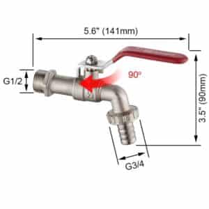 IbergrifGartenWasserhahn12zollmitGartenschlauchAdapter KugelhahnFrostsicher 10HighTemperatureResistance1202025 08 2612 03 00