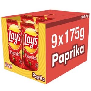 LaysPaprikaKnuspriggewuerzteKartoffelchipsfuereinegelungeneParty9x175g
