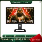 Titan Army P2510S PLUS 24,5" Gaming-Monitor (IPS, QHD, 240Hz, 2560×1440 Auflösung, HDR500 Visuals, VESA 100×100)