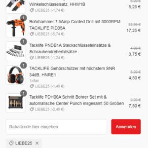 Manzude 25 Rabatt 2024 04 27 warenkorb