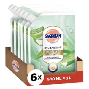 SagrotanHandseifeNachfuellerAloeVeraFeuchtigkeitsspendendundstarkgegenBakterien6x500mlHandseife