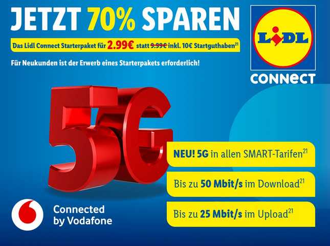 Euro 🔥 für Startguthaben -LIDL Euro Connect Starterpaket (statt €9,99) - Prepaid: 2,99 10 MyTopDeals