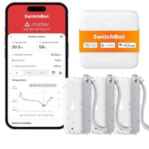 SwitchBotWLANHygrometerThermometerInnenAussen3PackwithHubMiniMatterIP65WasserdichterTemperatur undFeuchtigkeits2025 11 2010 31 41