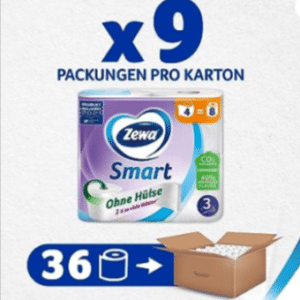 Zewa Smart Toilettenpapier Ohne Huelse Grosspackung Mit 36 Rollen 9 x 4 x 300 Blatt Amazon de Drogerie Koerperpflege 340x350 1