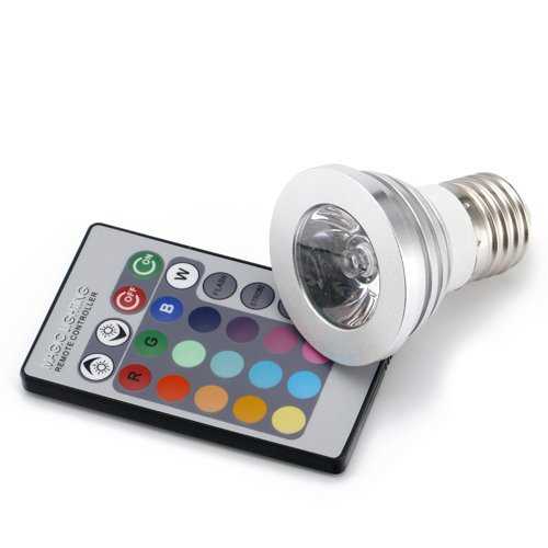 amazon e27 85v 265v 3w multi color rgb led light lamp bulb with ir remote controller