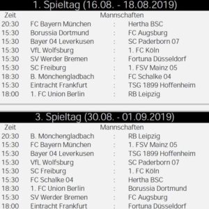 Der Fussball Bundesliga Spielplan 2019 20 Als Pdf Kostenlos Zum