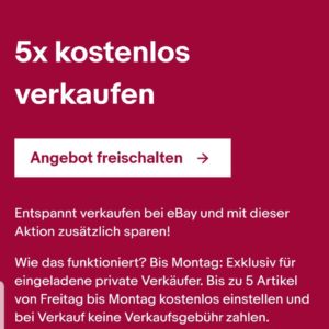 ebay 5 x kostenlos verkaufen ohne verkaufsgebuehr bis 24 08 20
