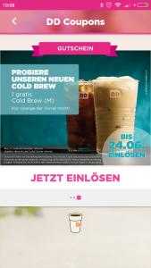 gratis bei dunkin donuts cold brew kaffee in groesse m