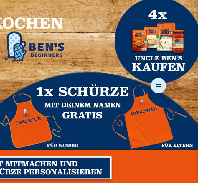 Gratis Personalisierte Schurze Beim Kauf Von 4x Uncle Bens Produkten Mytopdeals