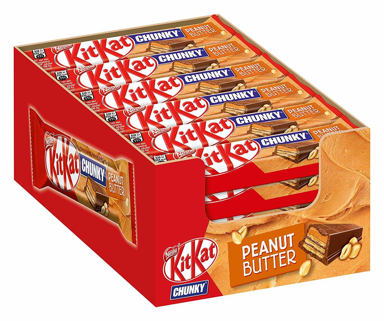 nestl kitkat chunky peanut butter schoko riegel mit erdnussbutter 24er pack 24 x 42g grosspackung