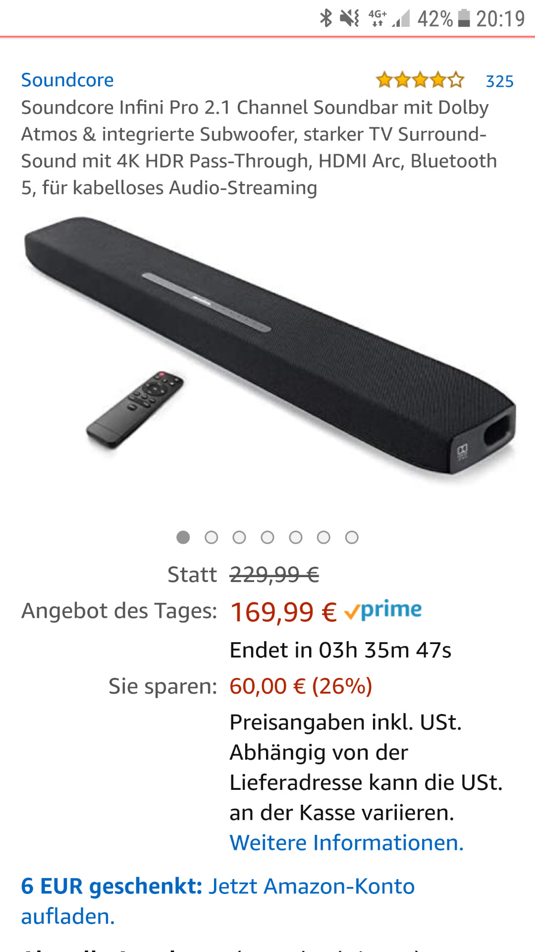 soundcore infini pro 2.1 channel soundbar mit dolby atmos